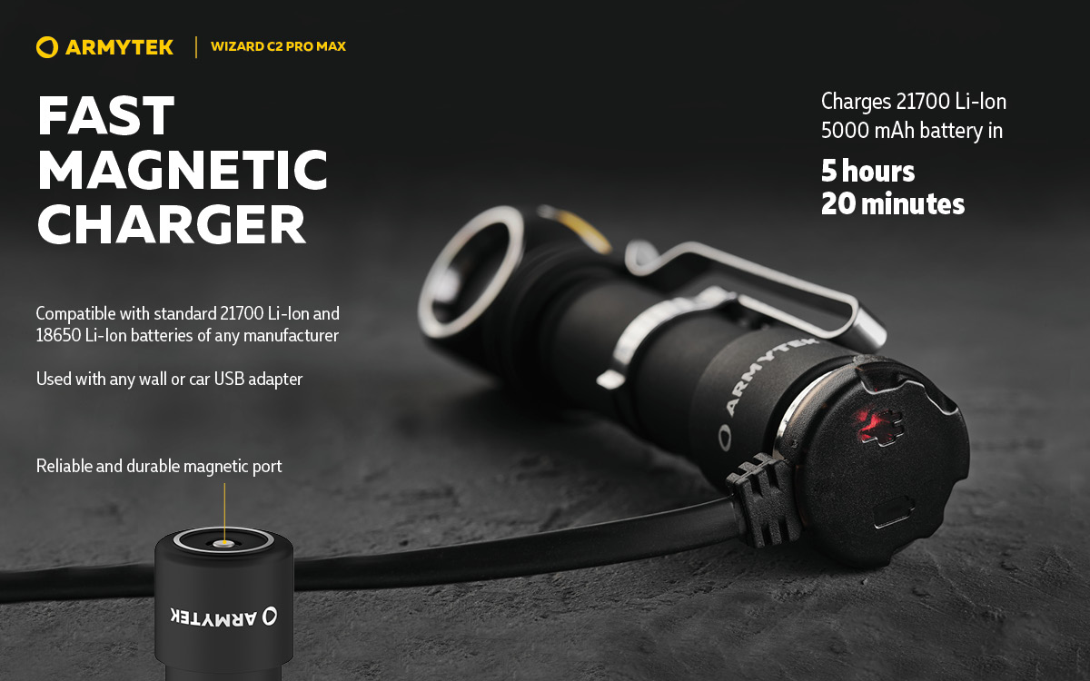 Wizard C2 Pro Max Magnet USB - High Power Headlamp | Armytek.com